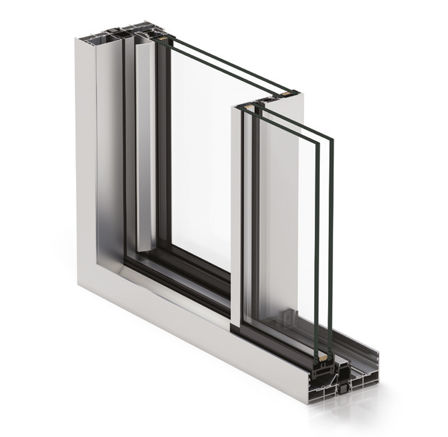 Coulissant aluminium Cortizo Cor Vision à seuil affleurant